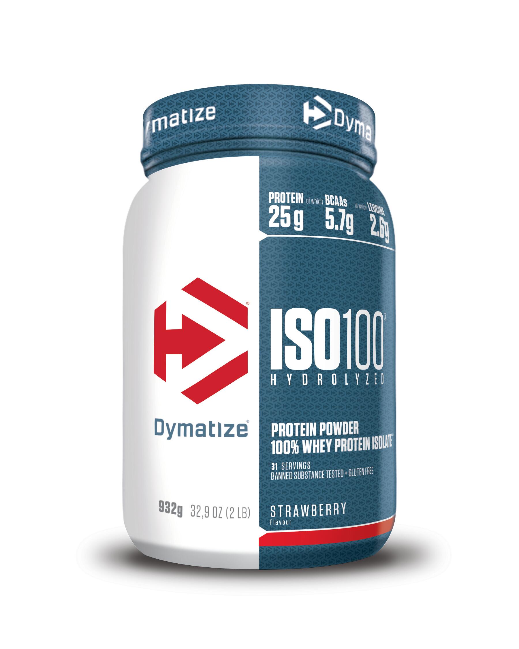 DYMATIZE Gehydrolyseerde Wei - Iso-100 Gehydrolyseerd (932g) - Aardbei