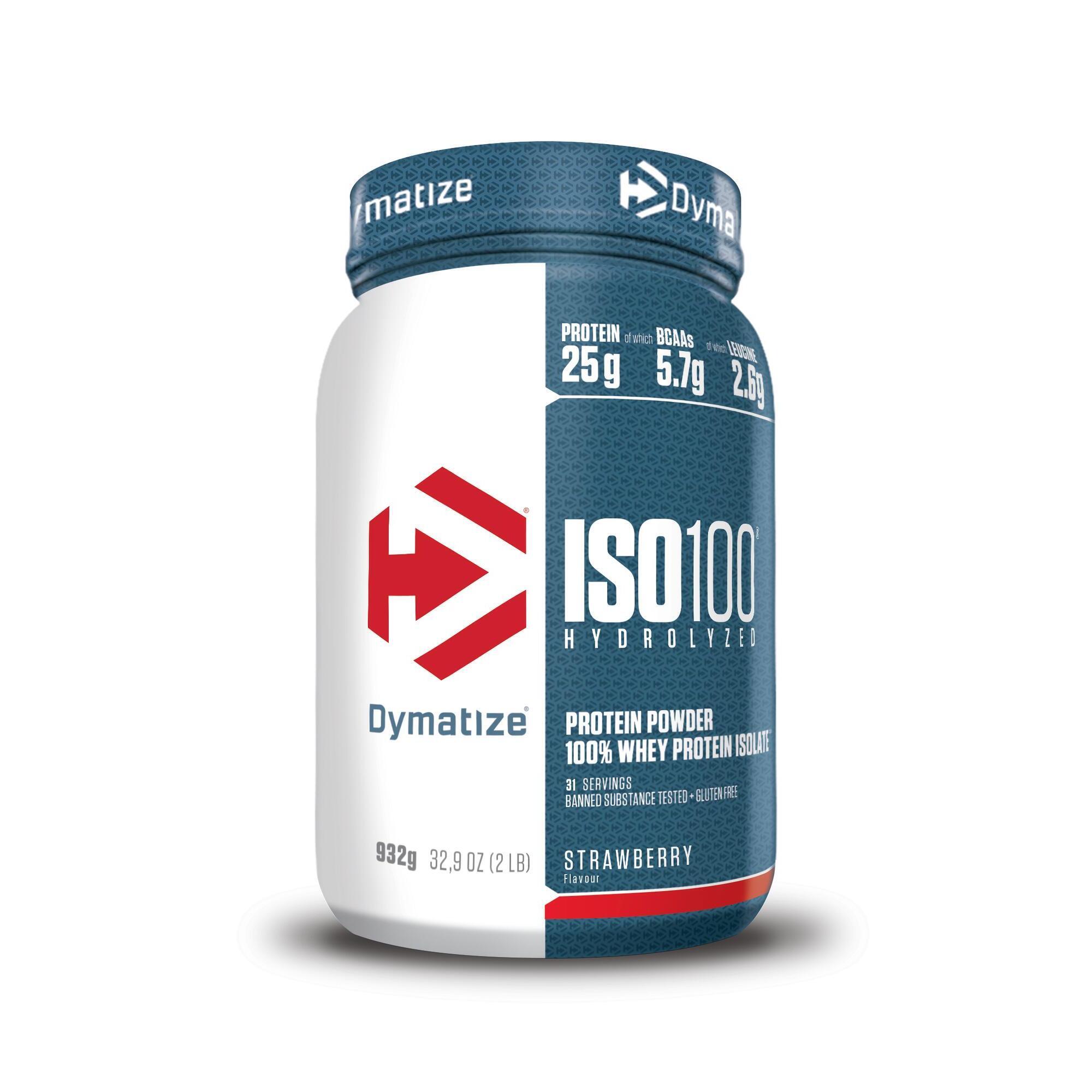 Dymatize - Whey Hydrolysée - Iso 100 Hydrolyzed - Fraise - Hydrolisat De Whey - 900 G - Decathlon