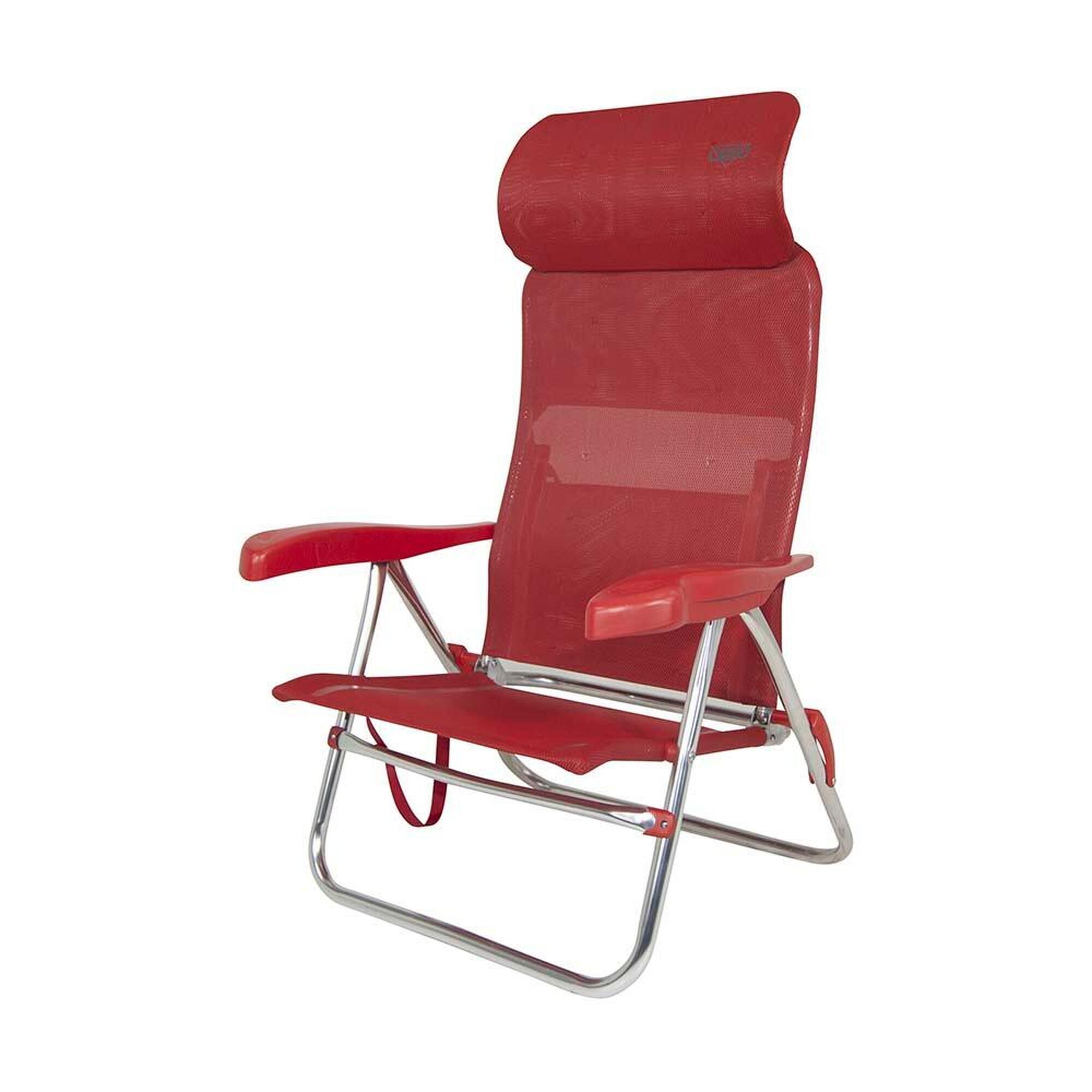 Silla Plegable de Playa y Camping  Crespo AL/205-C - 7 posiciones  Rojo