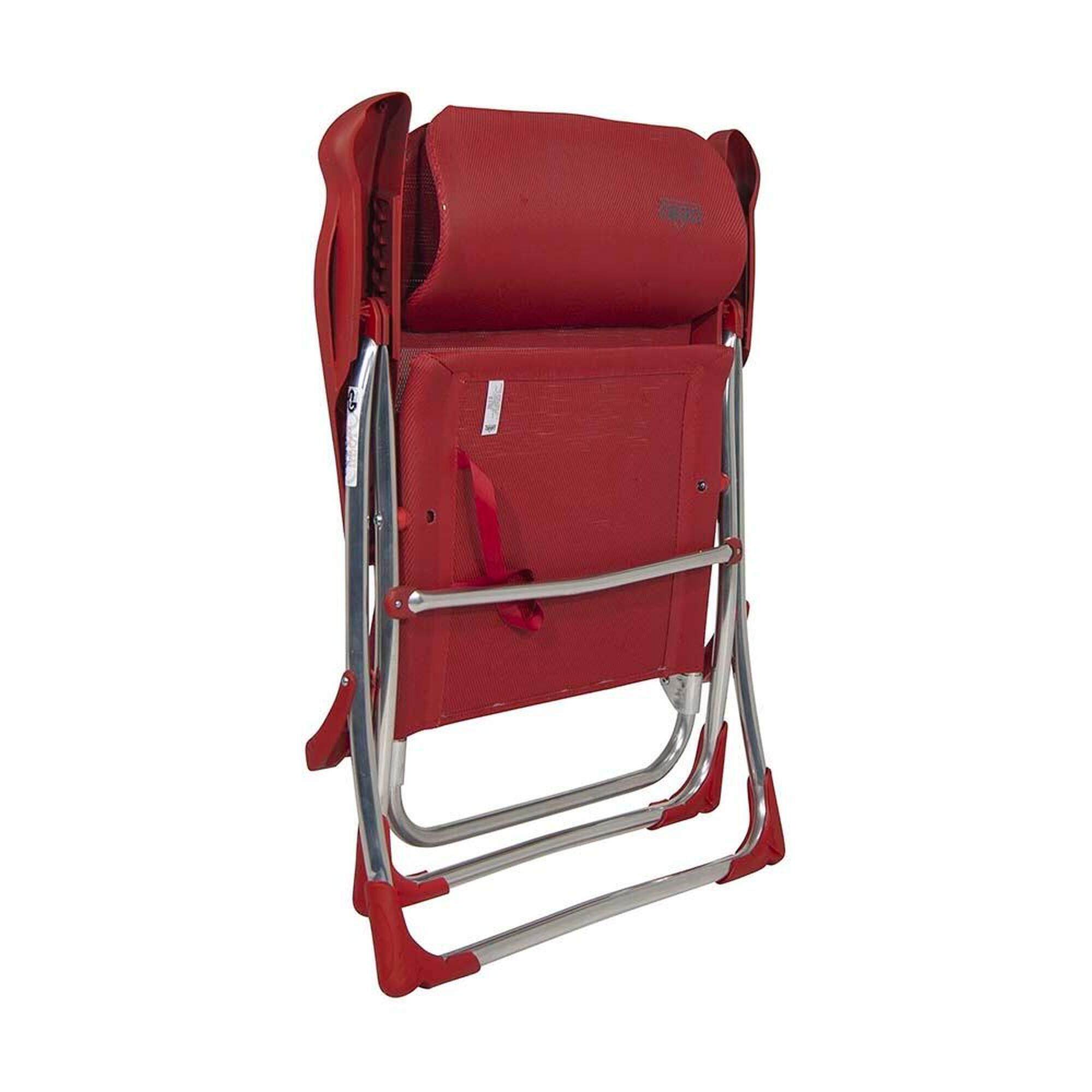 Silla Plegable de Playa y Camping  Crespo AL/206-C - 7 posiciones Rojo