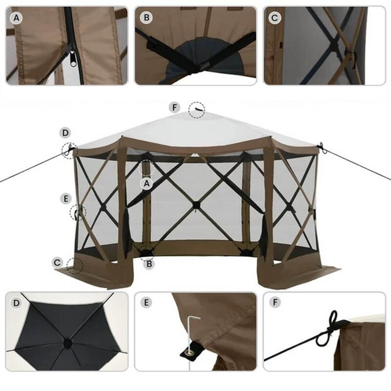 8 személyes vízálló kemping sátor, tárolóval és szúnyoghálóval