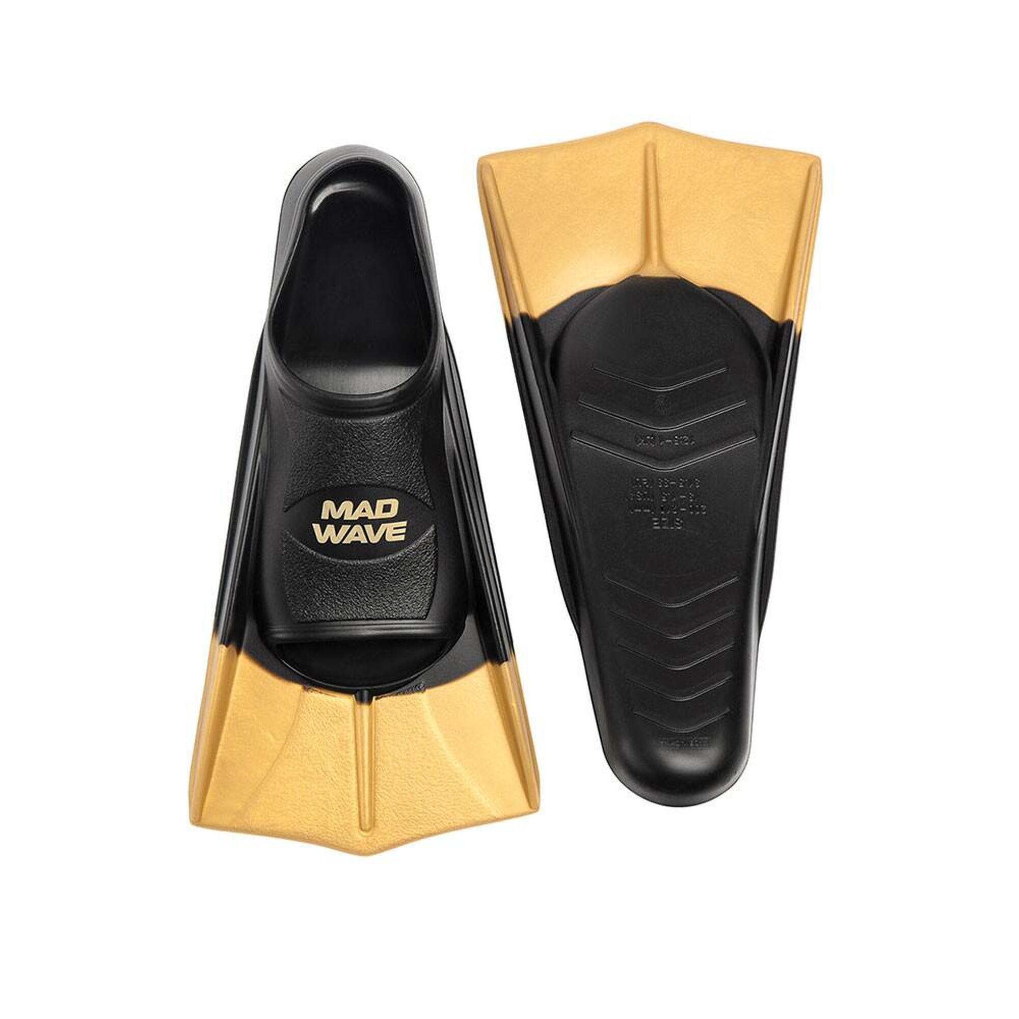 Barbatanas de natação curtas MAD WAVE FINS TRAINING Dourado