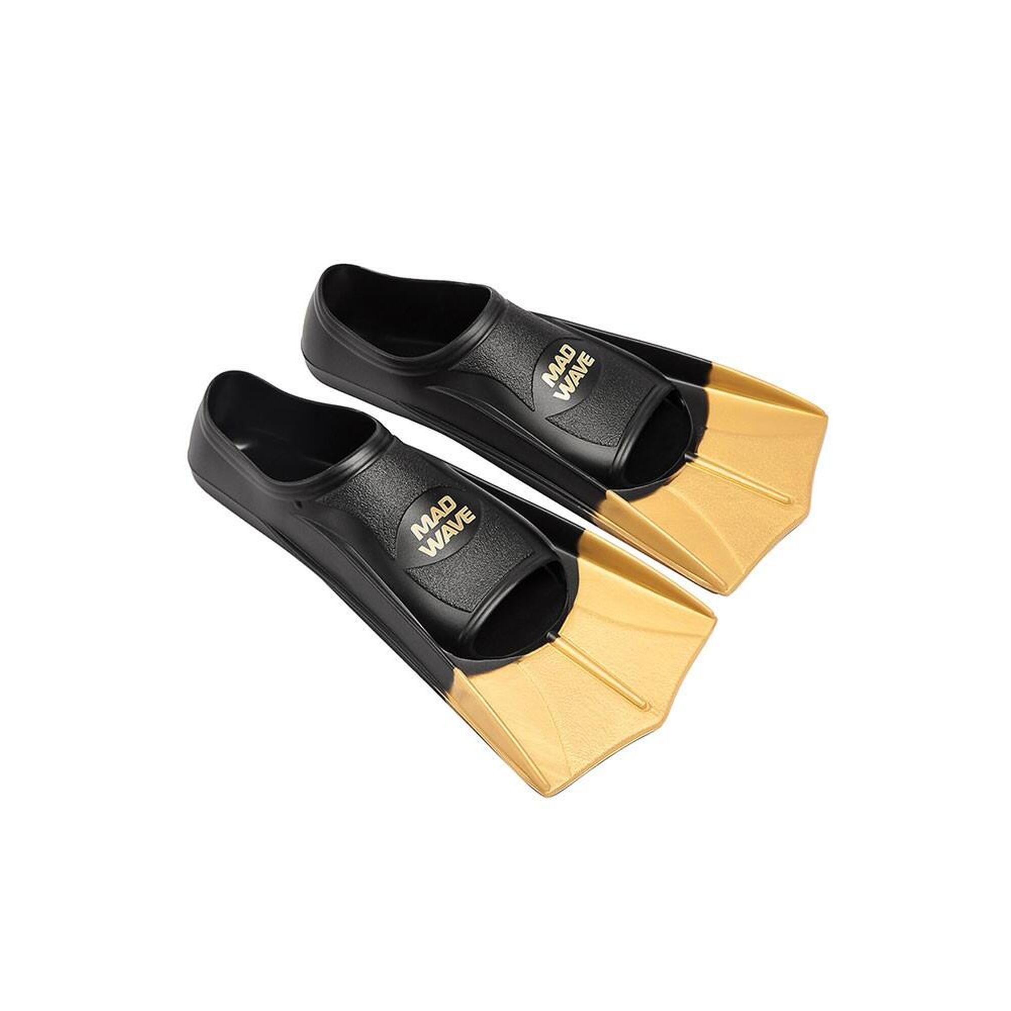 Barbatanas de natação curtas MAD WAVE FINS TRAINING Dourado