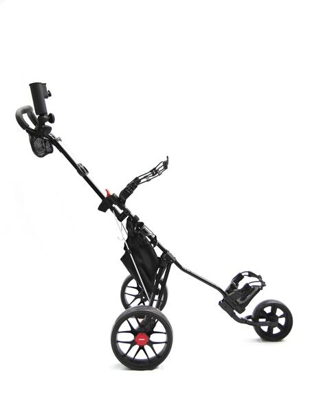 Folding three-wheel golf push buggy