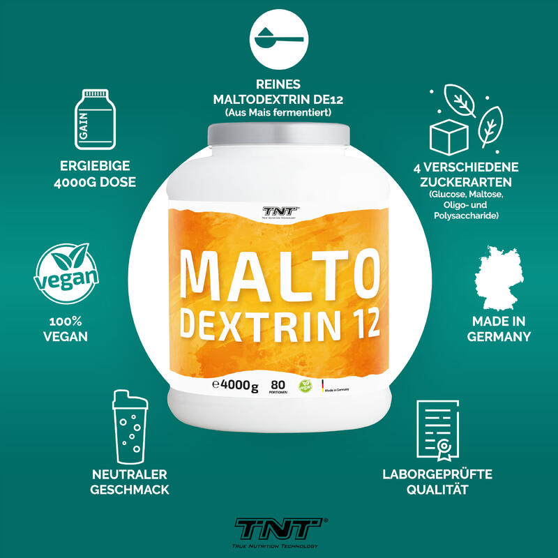 100% Maltodextrin DE12 aus Frankreich in einer 4000g Dose