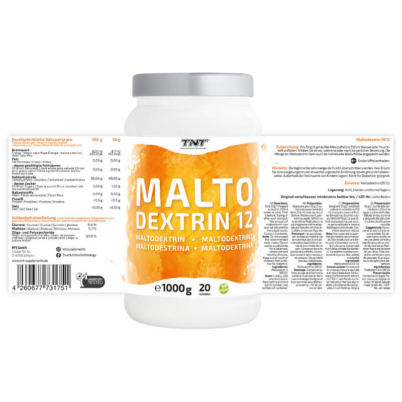 TNT Maltodextrin - Kohlenhydrat Pulver für die Energieversorgung