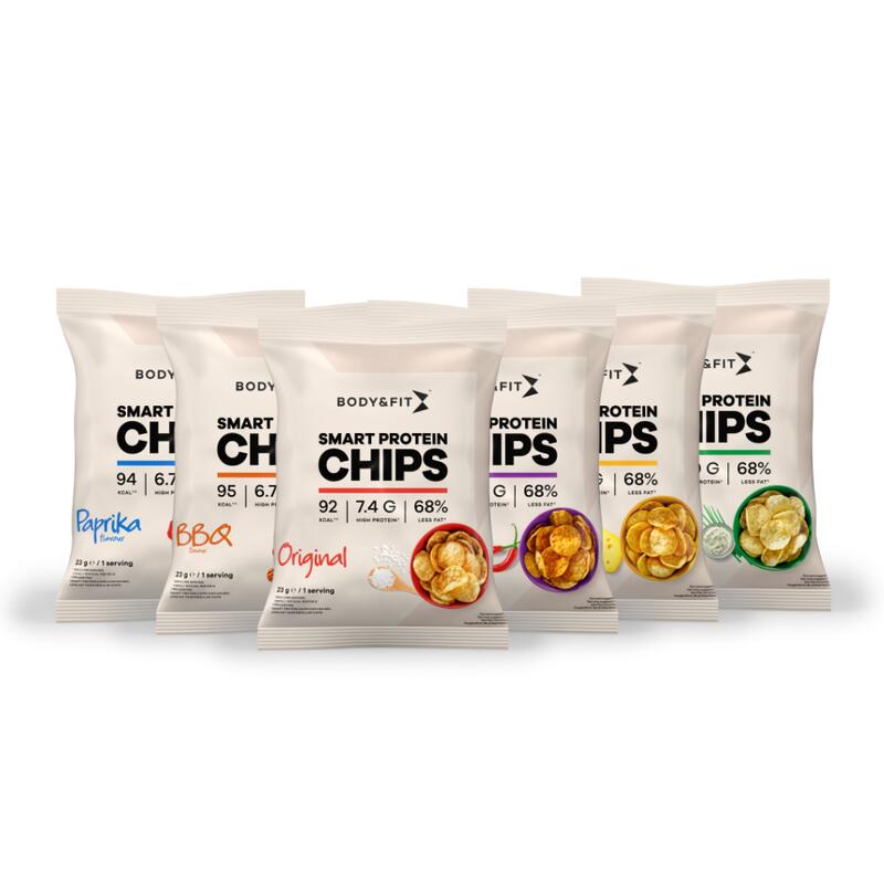 Smart Chips Paprika - Weniger Fett und Kohlenhydrate - 12 Tüten (1 Beutel)