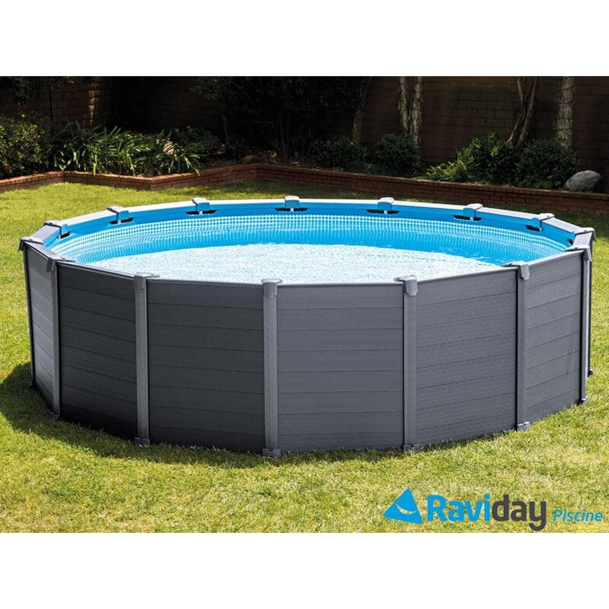 Piscine tubulaire ronde Intex Graphite 4,78 x 1,24 m