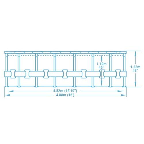 Bestway MONTEGO kőhatású fémvázas medence szett 488 cm x 122 cm