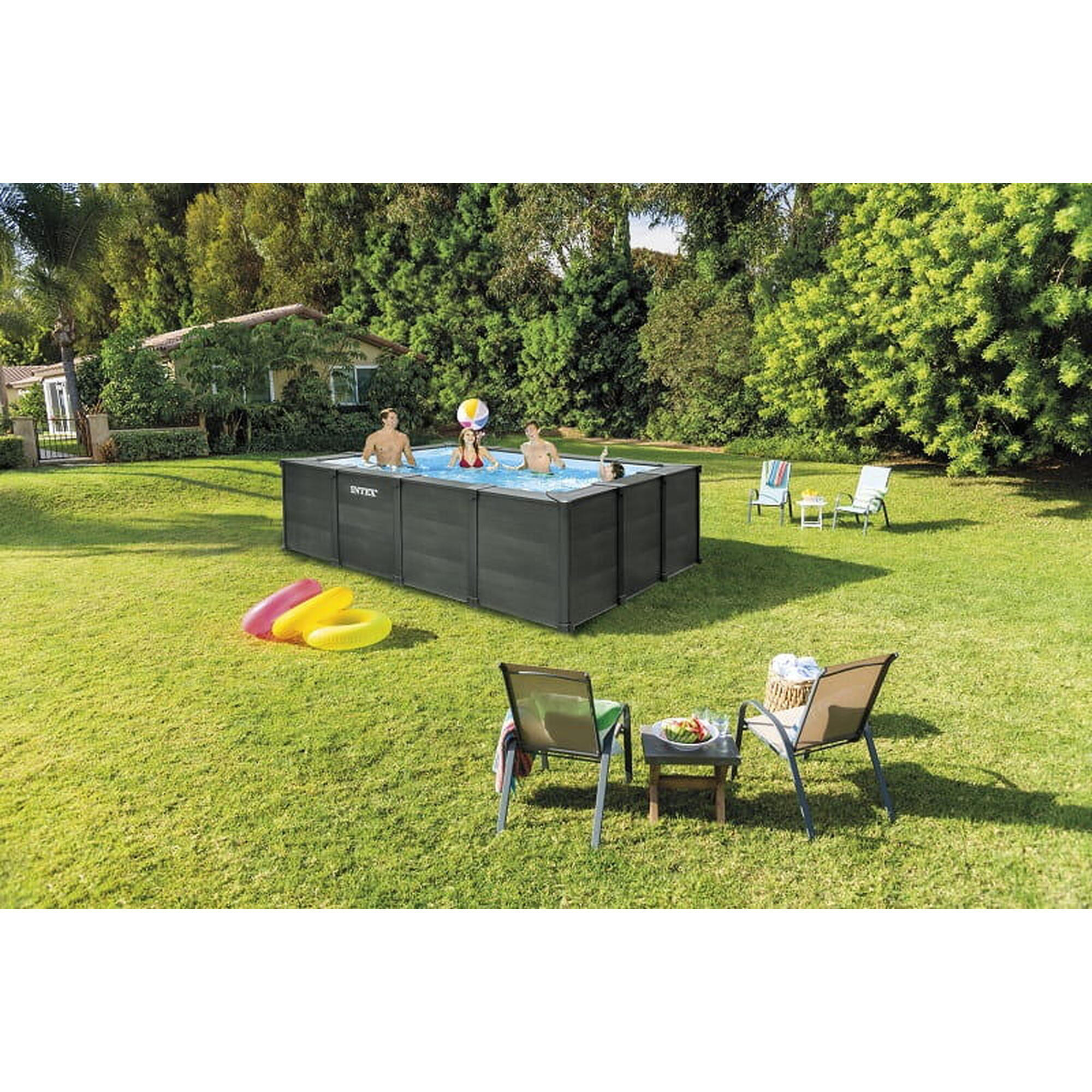 Piscine tubulaire Graphite rectangulaire 4,00 x 3,00 x 1,24 m