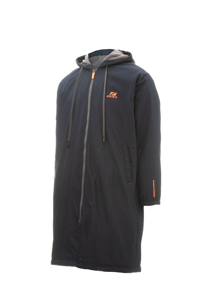 Polar Fleece Parka Robe Jacket Navy/Grey/Orange ZONE3 Decathlon