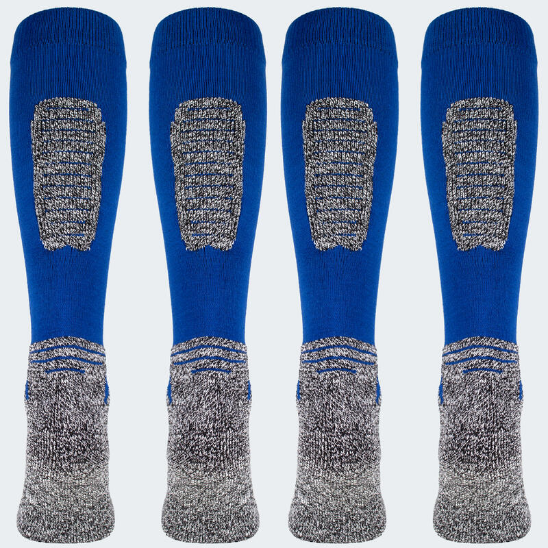 Chaussettes de ski | 2 paires mi-bas rembourrés | Femmes & Hommes | Bleu