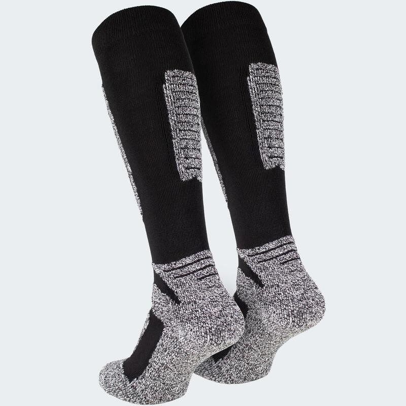 Chaussettes de ski | Mi-bas chaudes & rembourrés | Femmes & Hommes | Noir