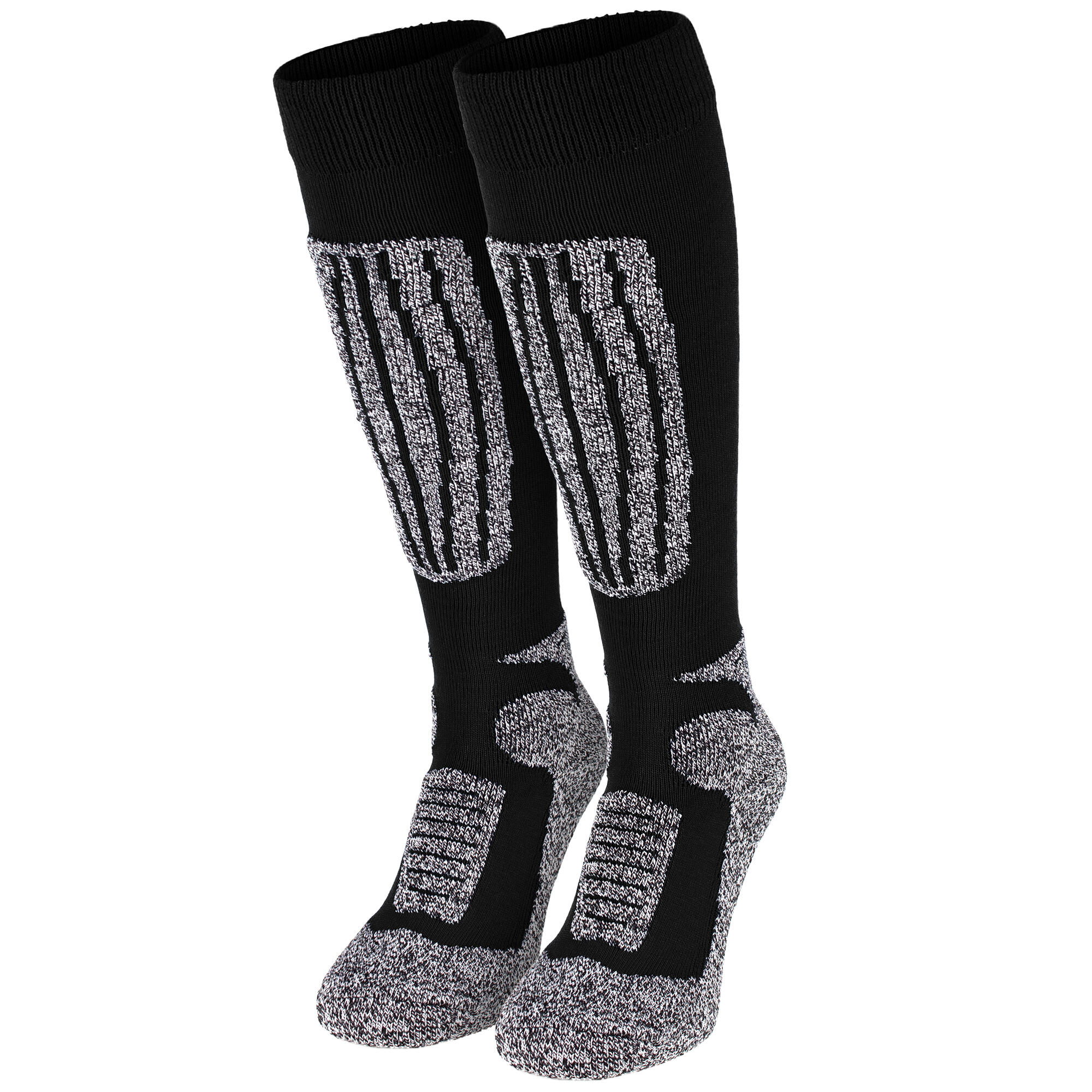 Ski socks | Warm & padded knee socks | Women & Men | Black