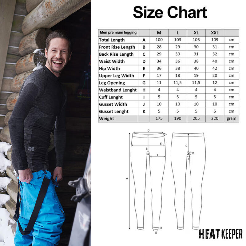 Męskie legginsy termoaktywne Heat Keeper Premium czarny melanż