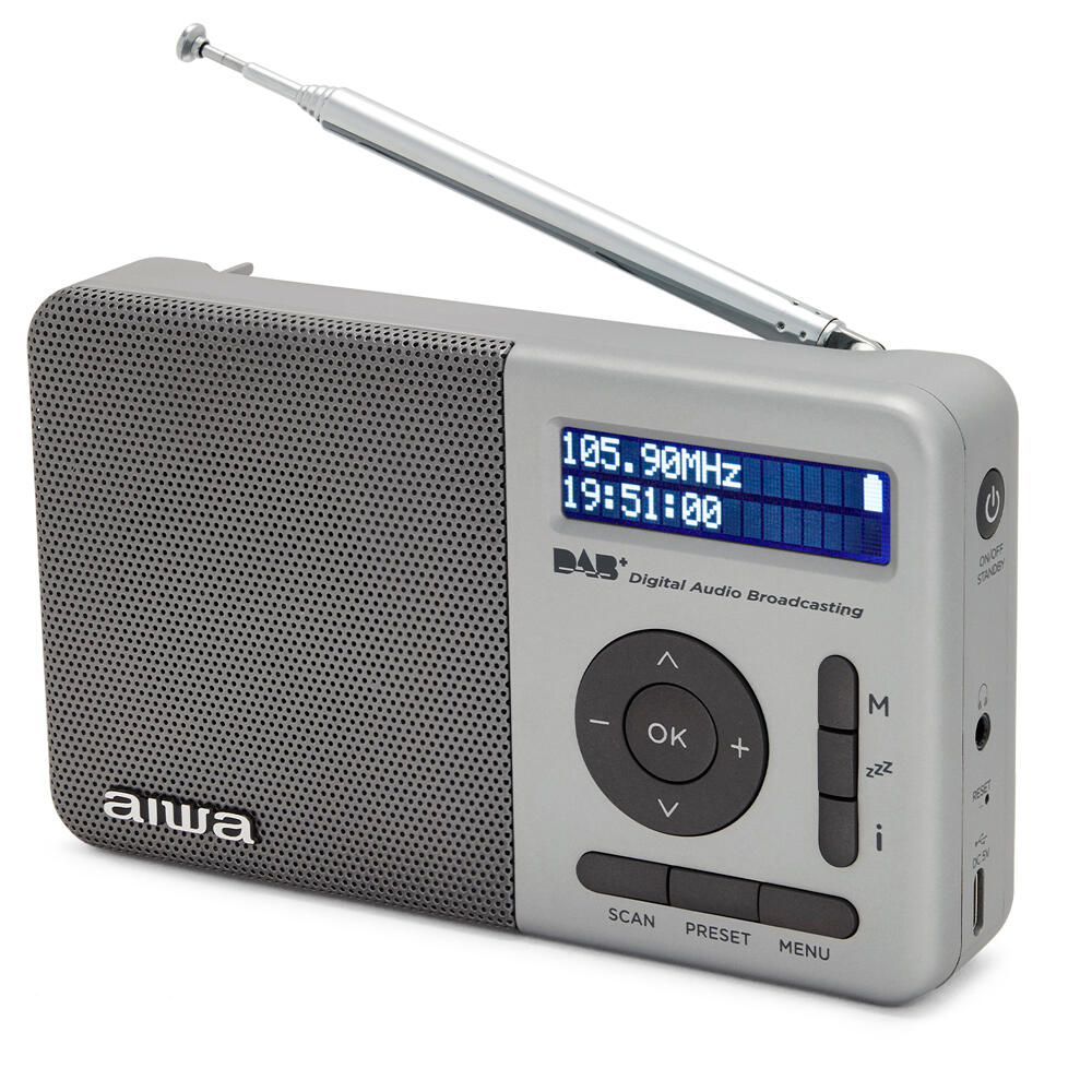 AIWA Aiwa RD-40DAB Digital Portable Radio Dab+/FM-RDS Radio with Dual Alarm Clock