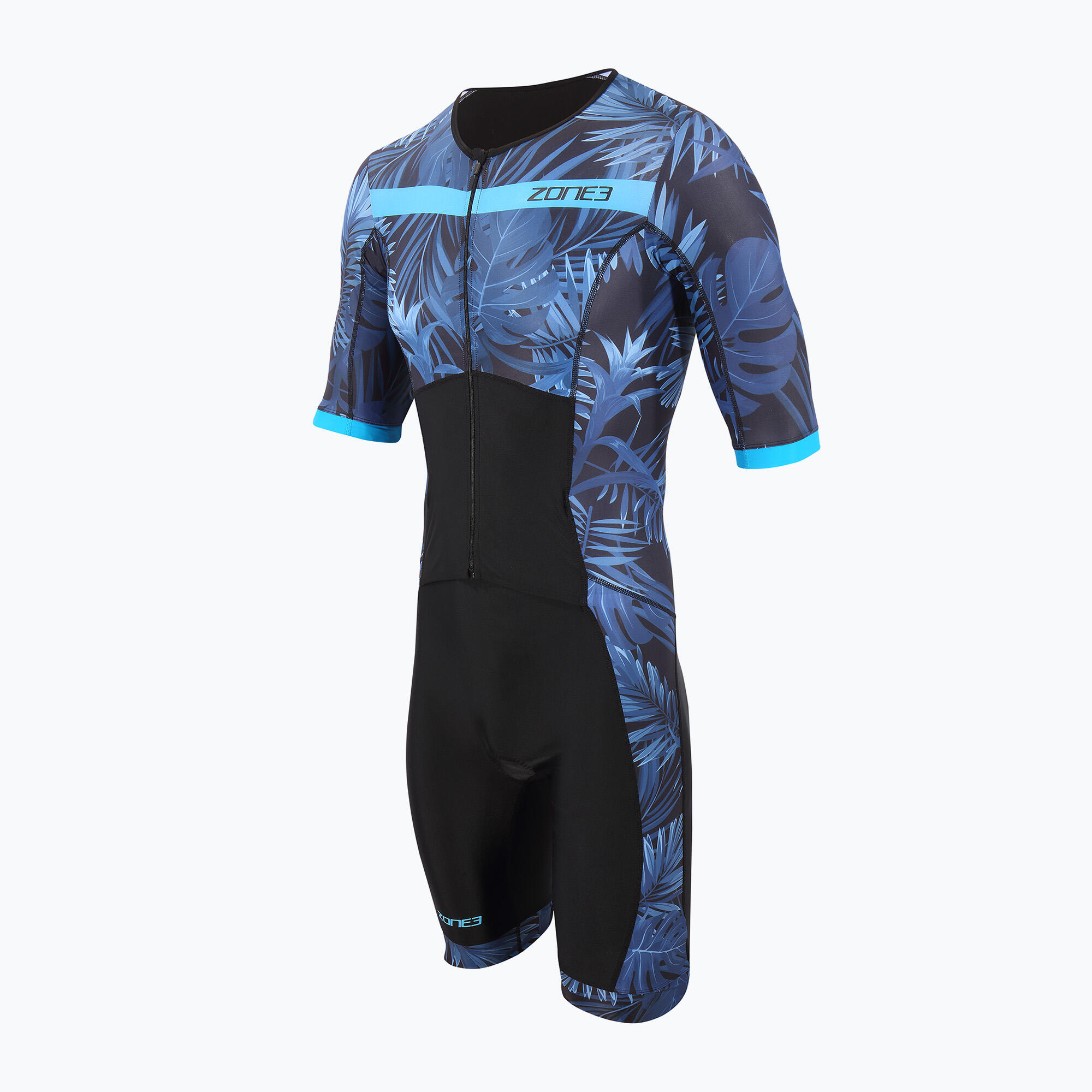 ZONE3 Activate+ Tropical Palm Short Sleeve Full Zi Herren-Triathlonanzug 3/4