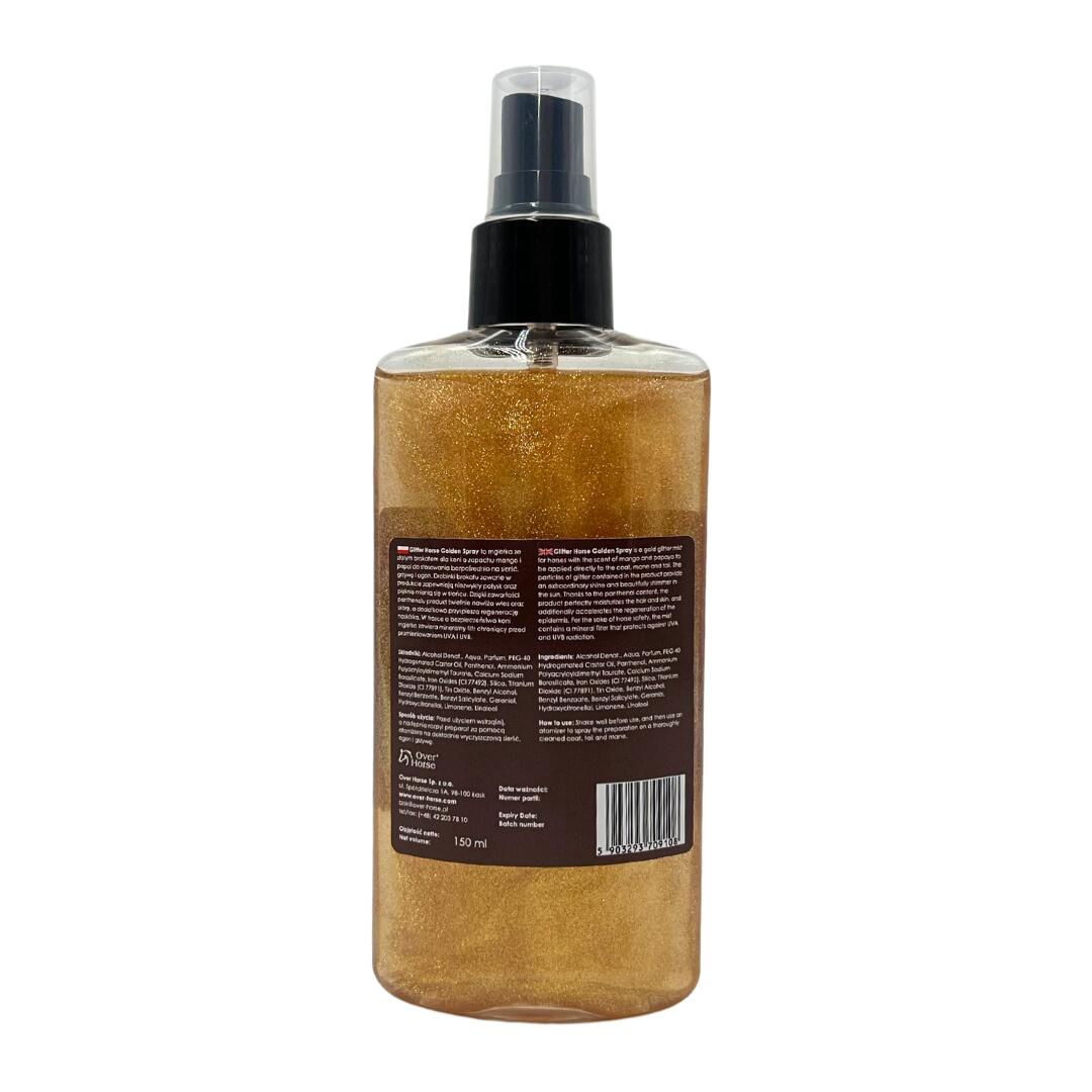 Złoty brokat dla koni Over Horse 150ml zapach mango i papai 2/2