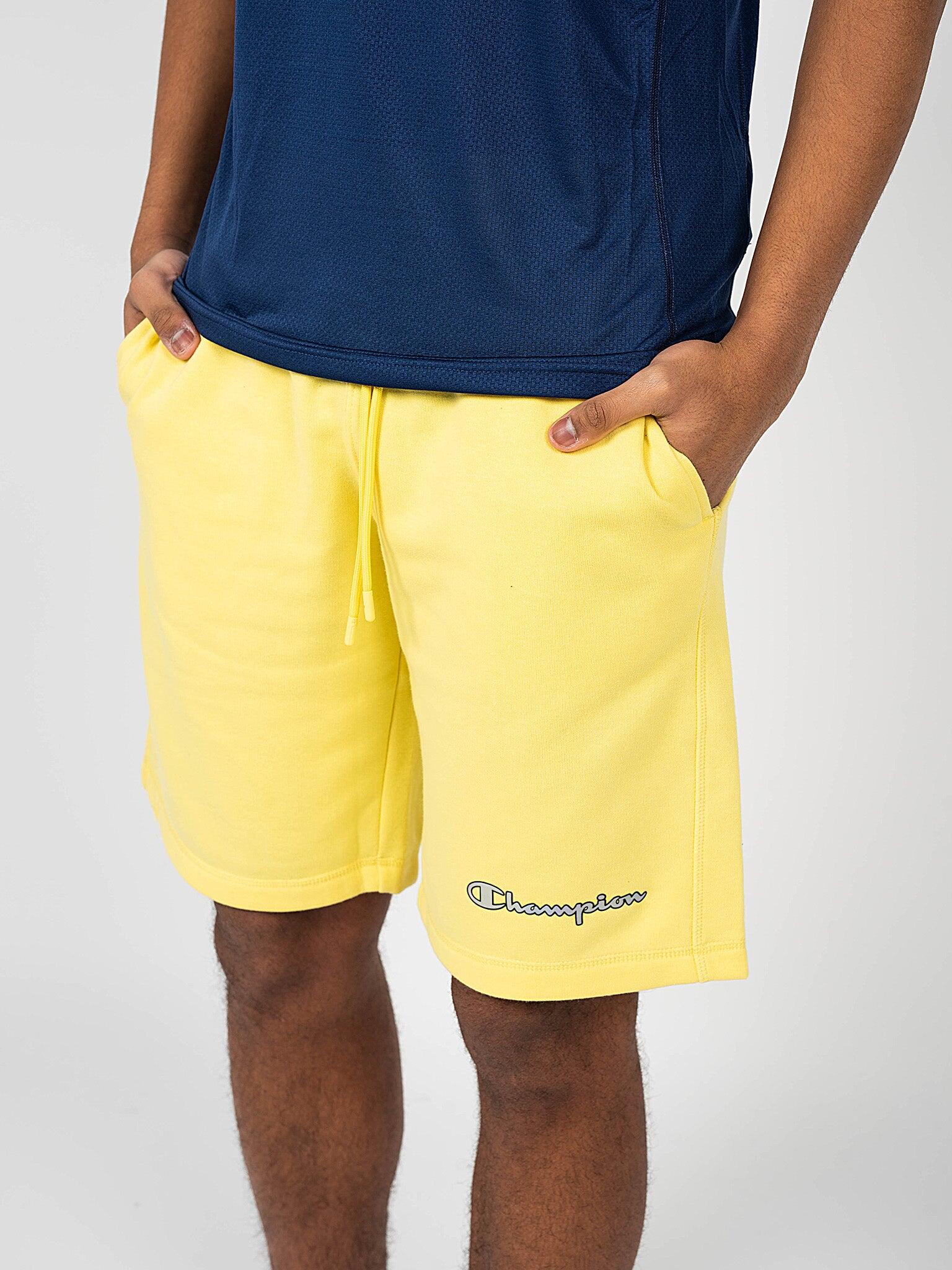 Short de Sport pour Homme Champion Script Logo YL Jaune 5/5