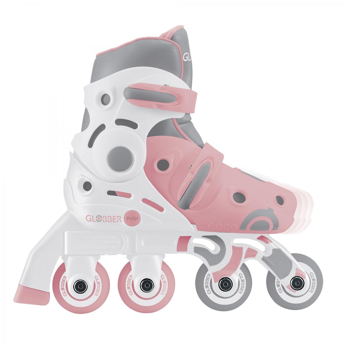 Rollers évolutifs 2-en-1 Taille S-M du 30 au 33 - Rose 4/7