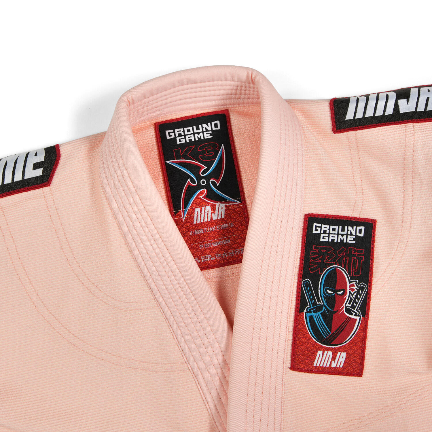 Kimono/Gi do BJJ dla dzieci Ground Game Ninja brzoskwiniowe 6/7