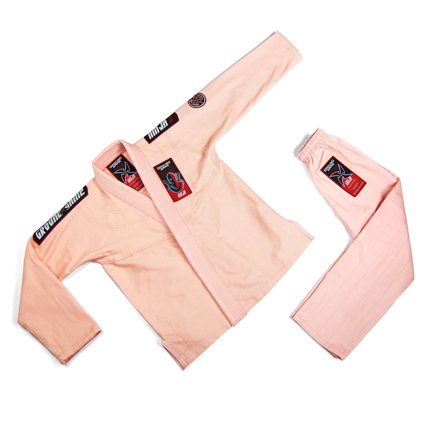 Kimono/Gi do BJJ dla dzieci Ground Game Ninja brzoskwiniowe 7/7