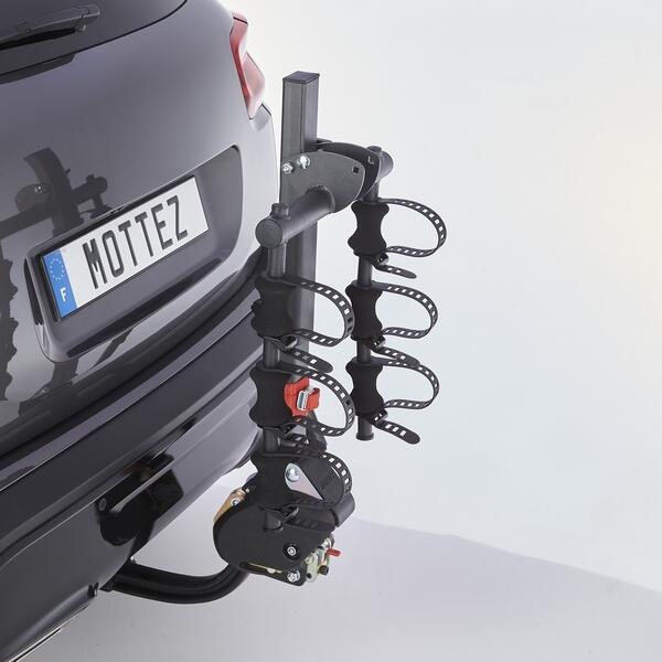 Porte-vélo 3 vélos électriques suspendus sur attelage rabattable HERCULE 3 ELEC 3/5