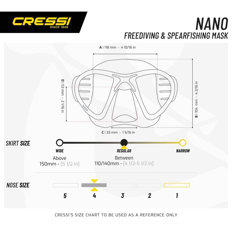 Máscara de mergulho profissional Cressi NANO MASK