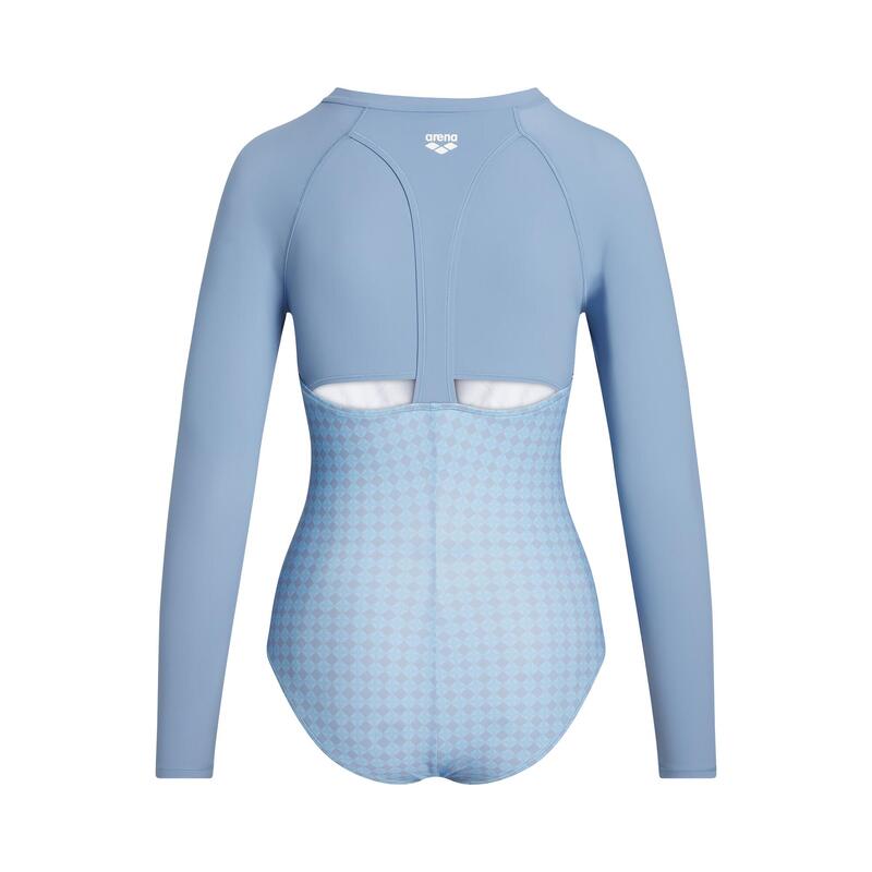 MOTION X 2.0 LADIES HALF ZIP LONG SLEEVE BODYSUIT - BLUE