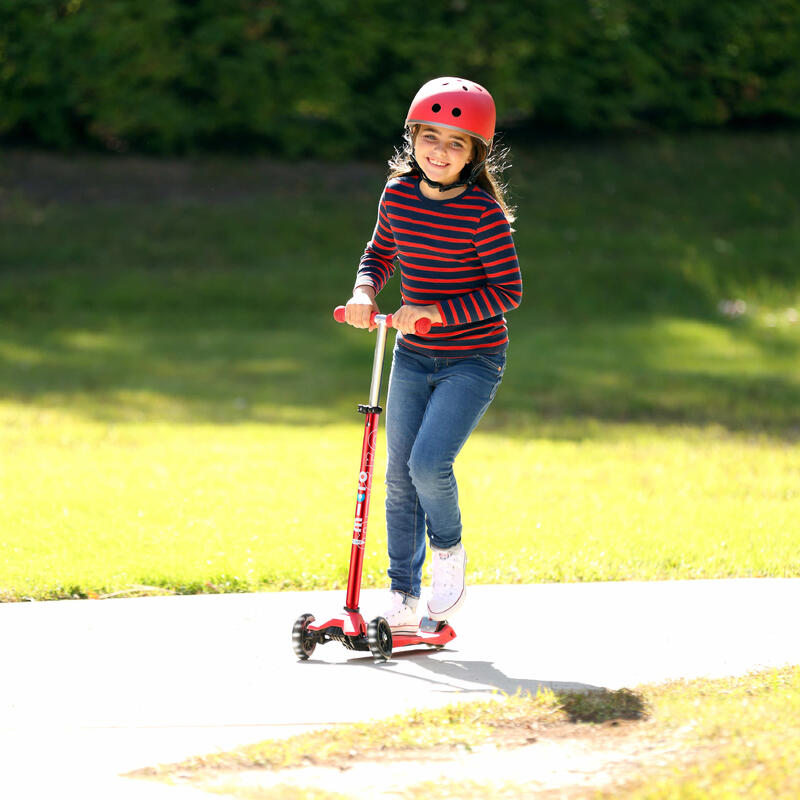 PATINETE CRIANÇA MICRO MAXI DELUXE LED ROJO DE 3 RUEDAS DESMONTABLE