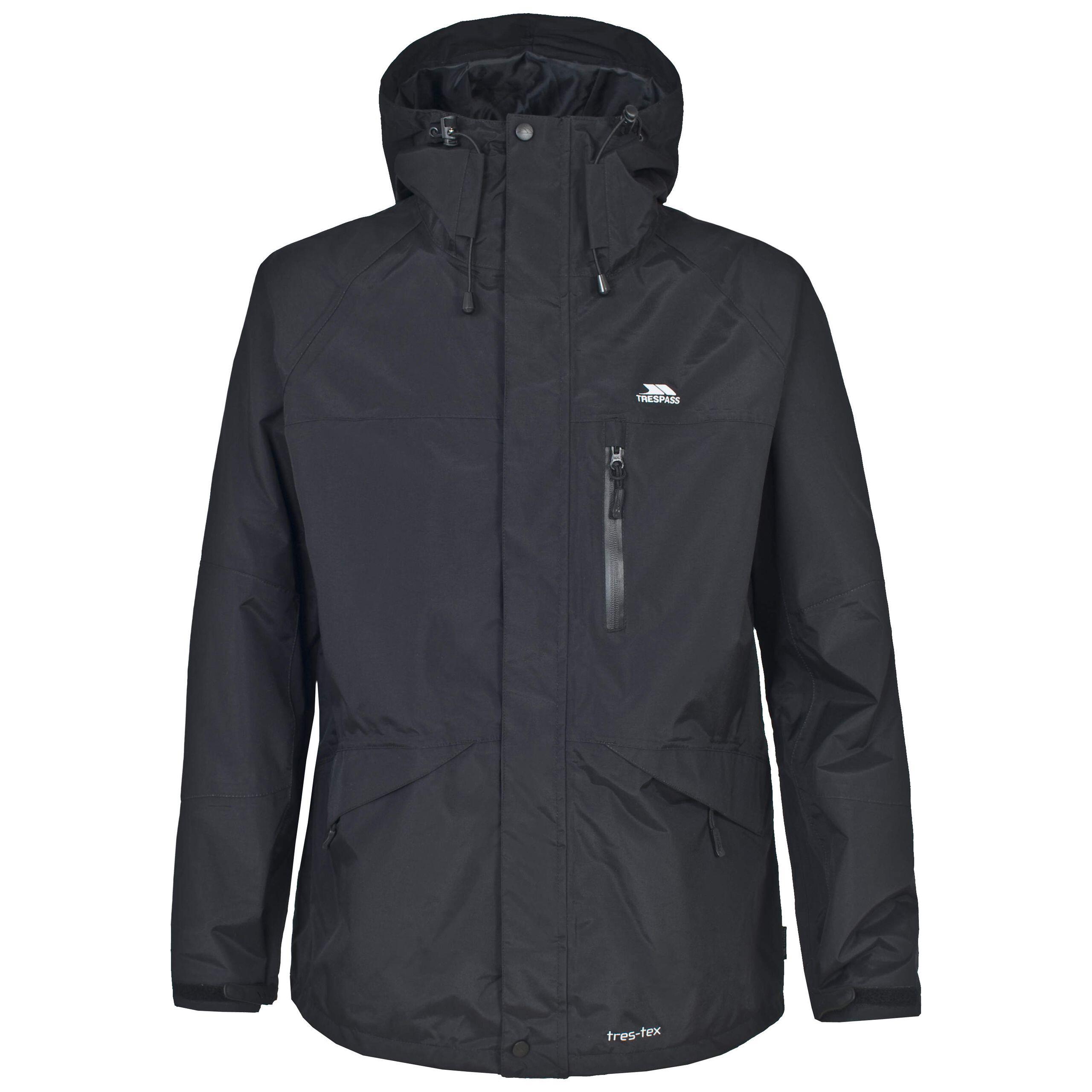Trespass Mens Corvo Hooded Full Zip Waterproof Jacket/Coat