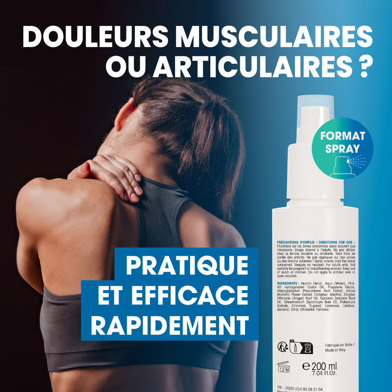 SPRAY de Massage 200 ML - 8 Actifs d'Origine Naturelle - Harpagophytum & Huiles