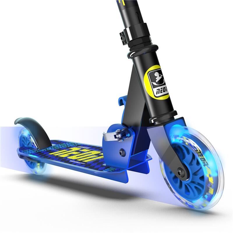 PATINETE NEON APEX LED DOS RUEDAS PARA NIÑOS YVOLUTION NEGRO AZUL