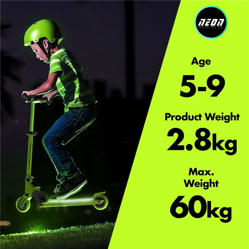 TROTINETE DE DUAS RODAS NEON DYNAMO PARA CRIANÇAS YVOLUTION VERDE 3/4