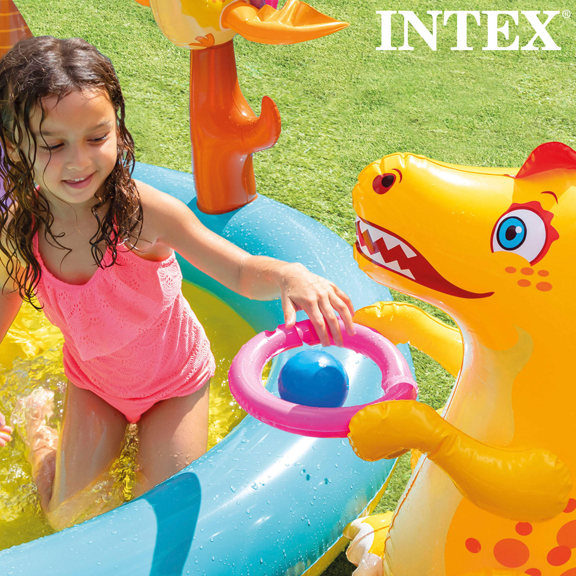 Piscina para crianças insuflável intex dinos 302x229x112 cm - 280 l 6/7
