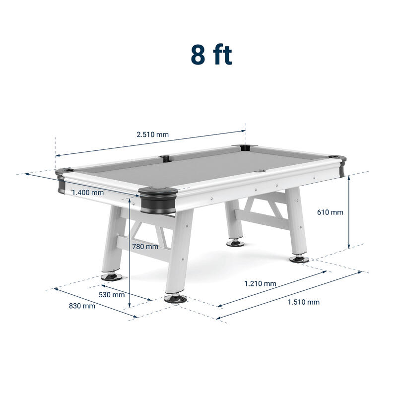 Sportime Billardtisch Outdoor, 8 ft (Tischmass: 251x140 cm)