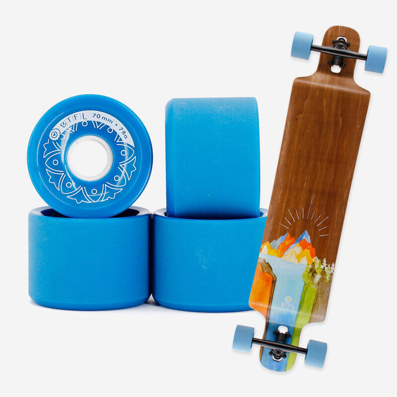 BTFL Longboard Rollen Set 65 x 45 mm - 80A - 4er Set - rot