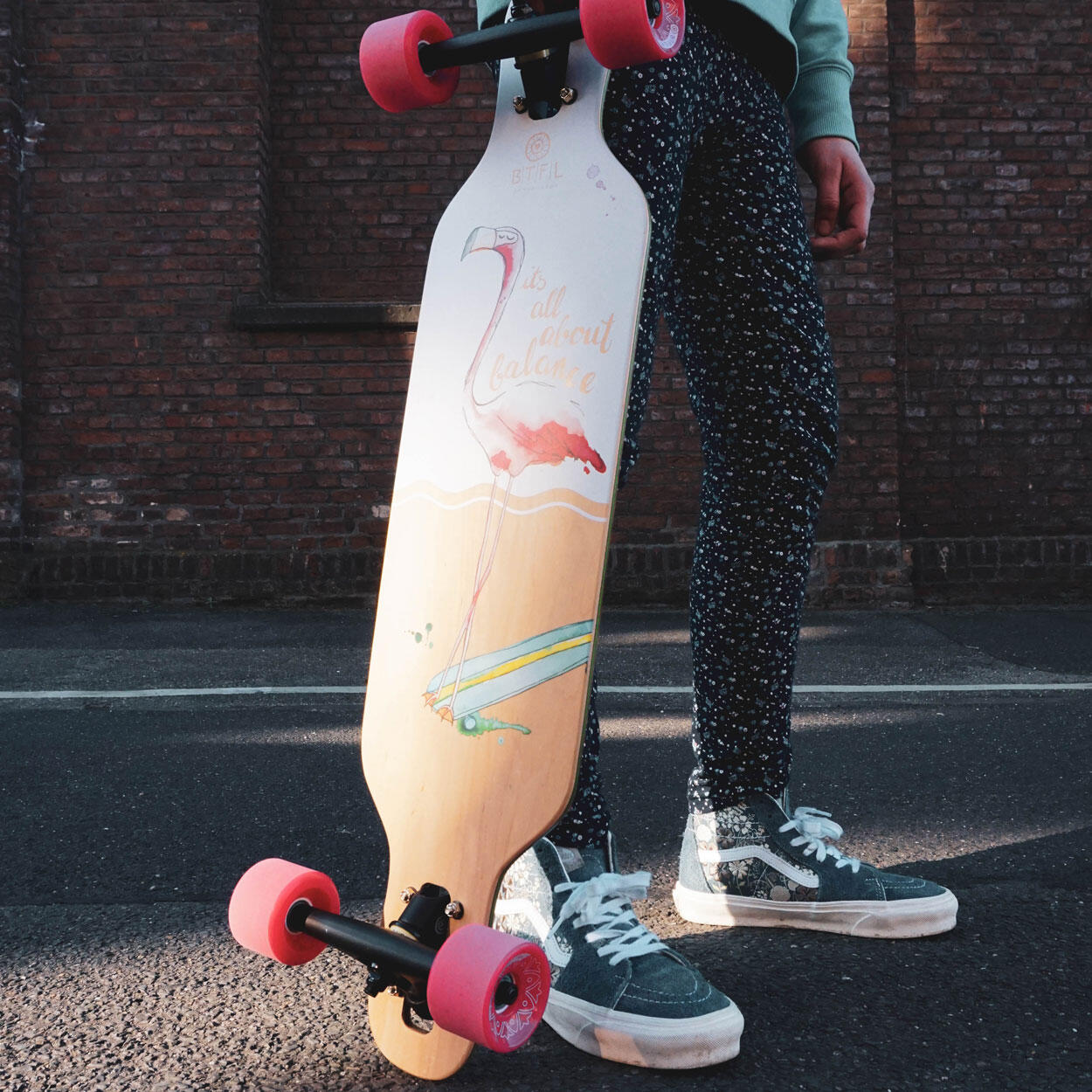 BTFL Juego de Ruedas Longboard 65 x 47mm - 78A - Juego de 4 - rosa 2/3