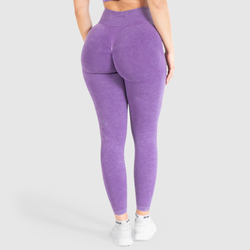 Damen Leggings Batik Scrunch Lila für Sport & Freizeit