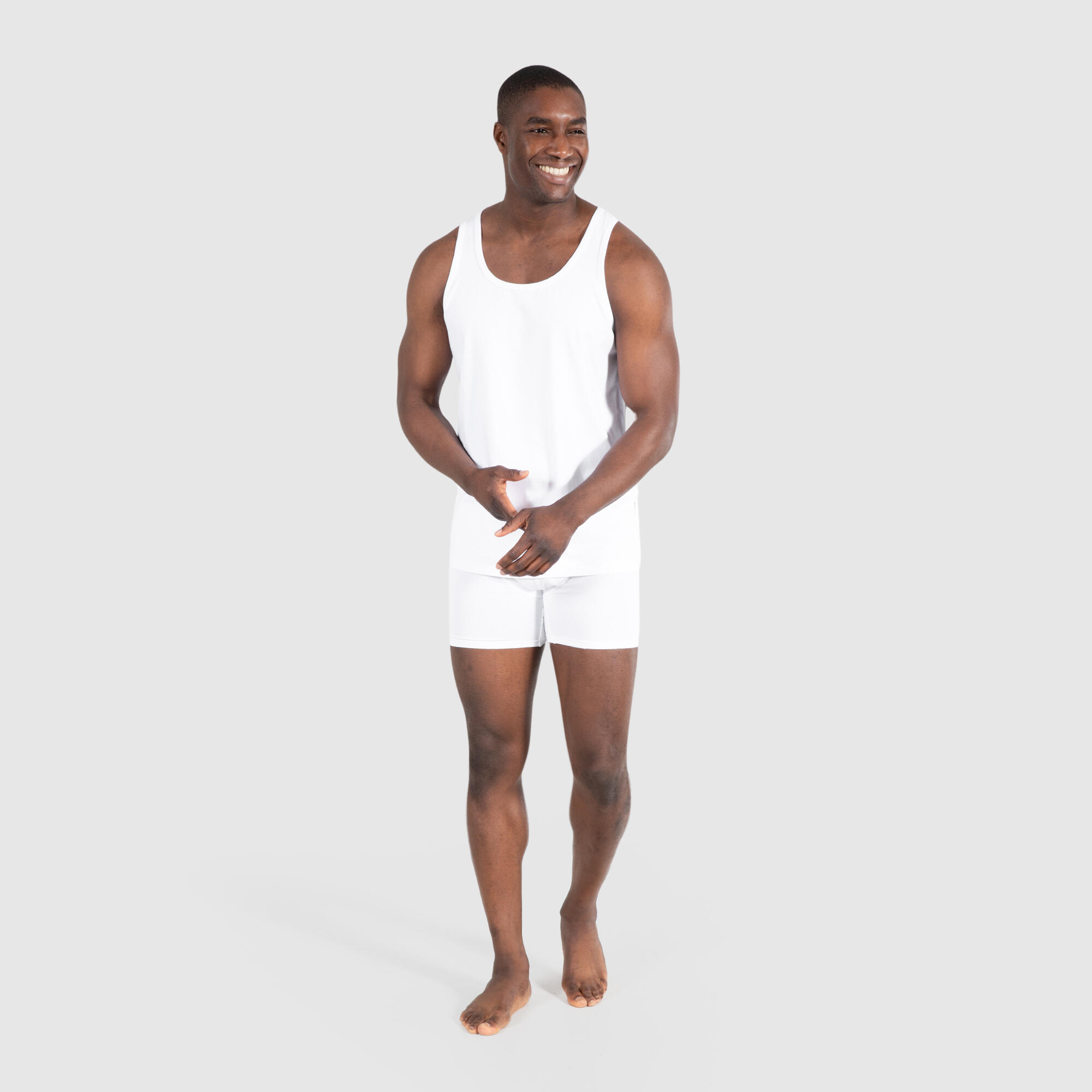 Herren 2x Boxershorts & 2x Unterhemd Modal Weiß 3/7