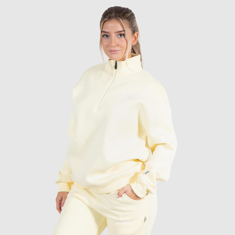 Damen Sweatshirt Half Zip Teresita Gelb für Sport & Freizeit