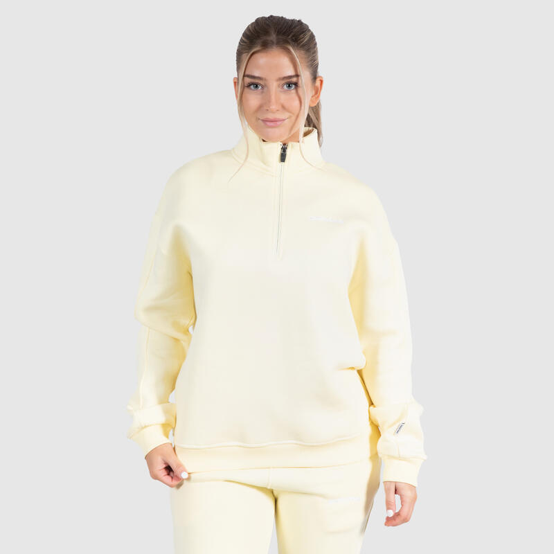 Damen Sweatshirt Half Zip Teresita Gelb für Sport & Freizeit