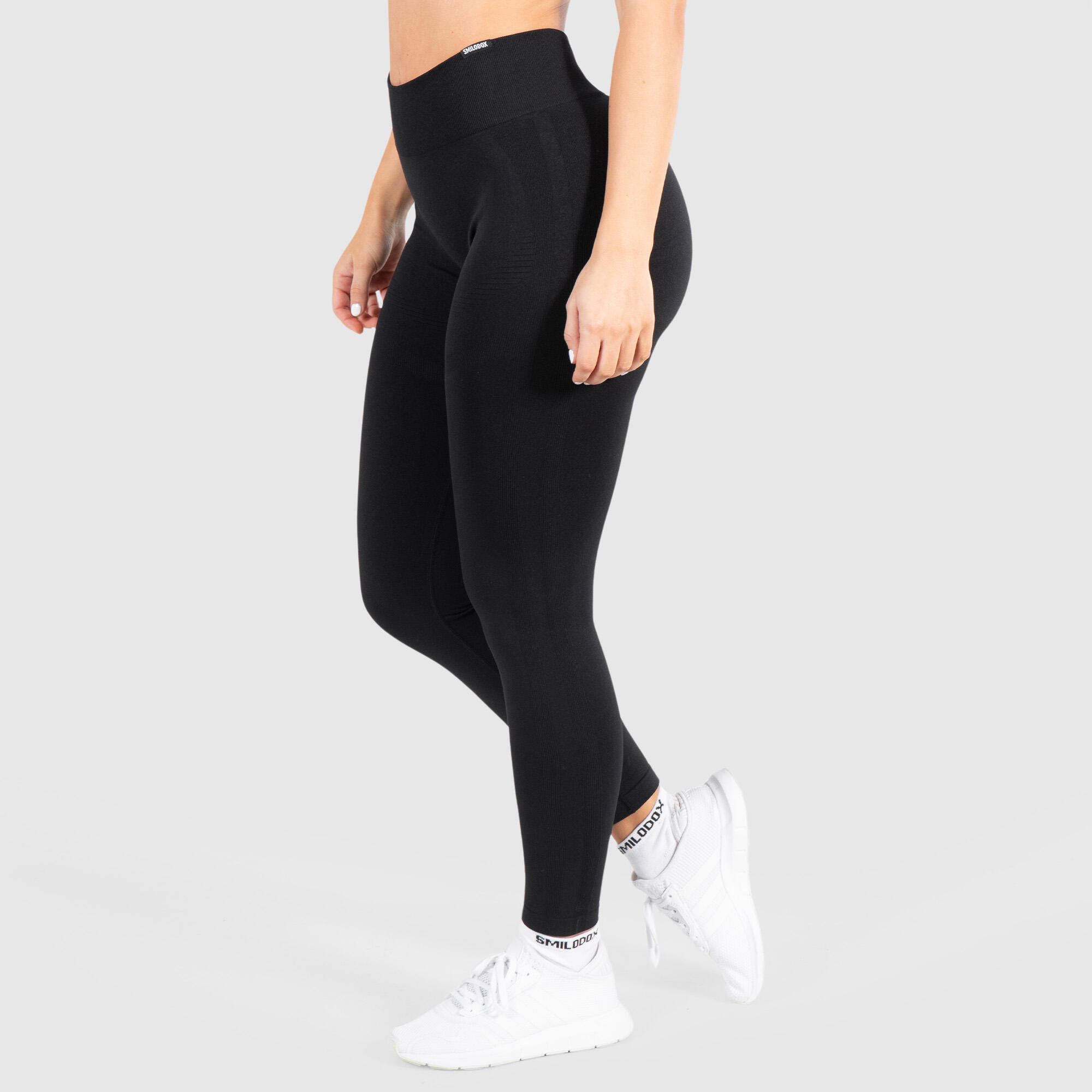 Damen Leggings Solid Scrunch Schwarz 2/6