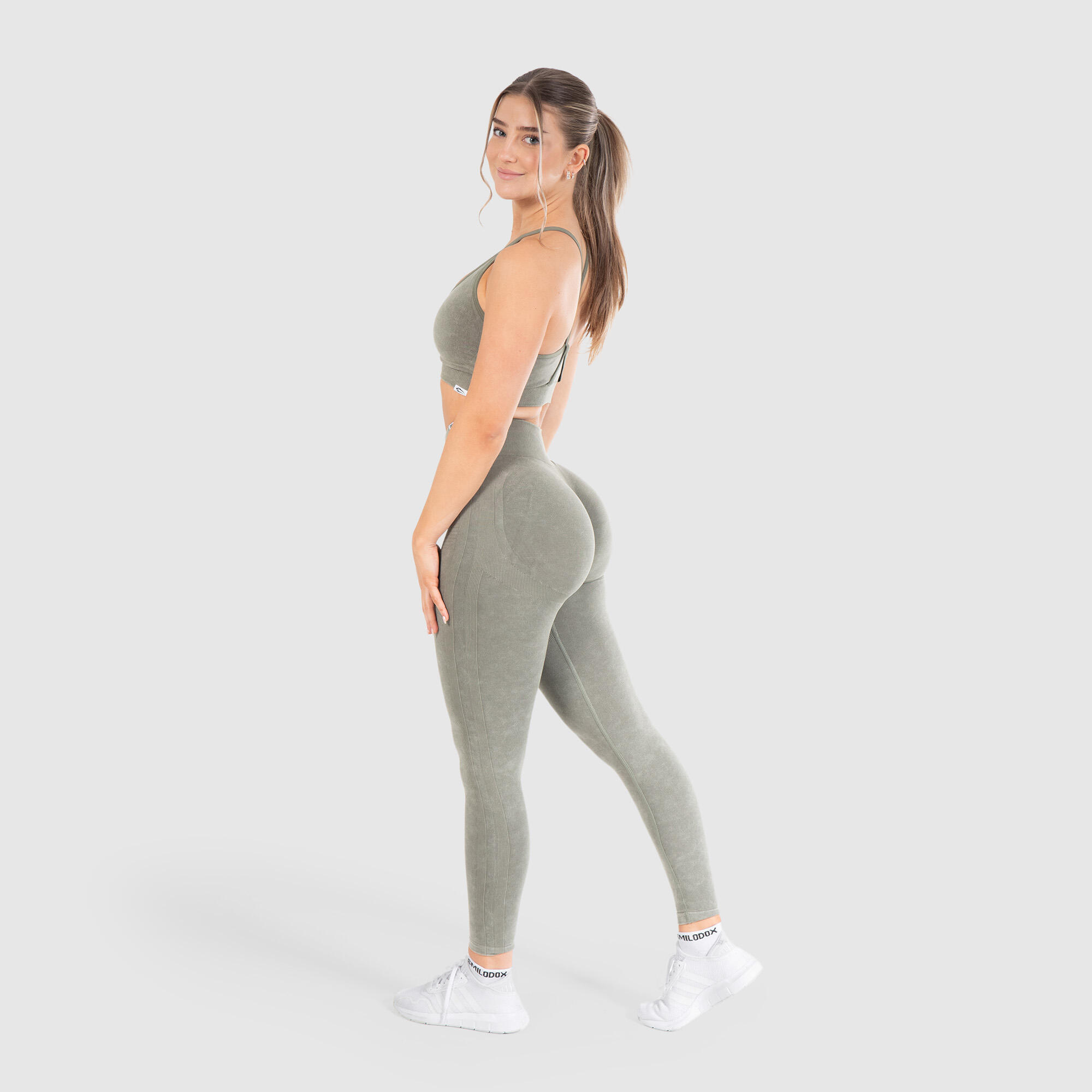 Damen Leggings Batik Scrunch Olive 3/6