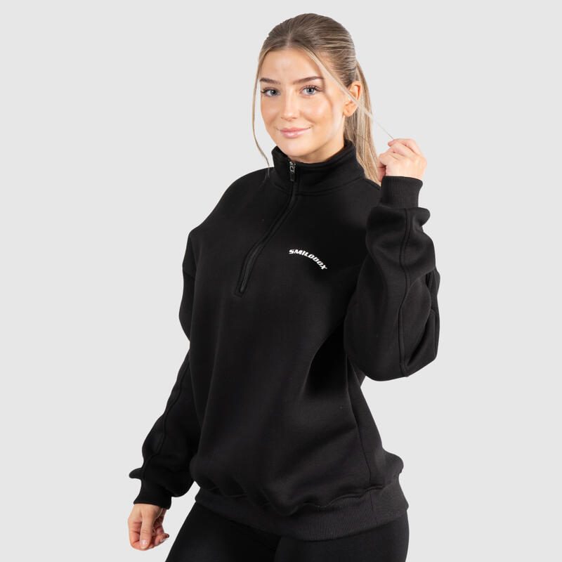 Damen Sweatshirt Half Zip Teresita Schwarz für Sport & Freizeit