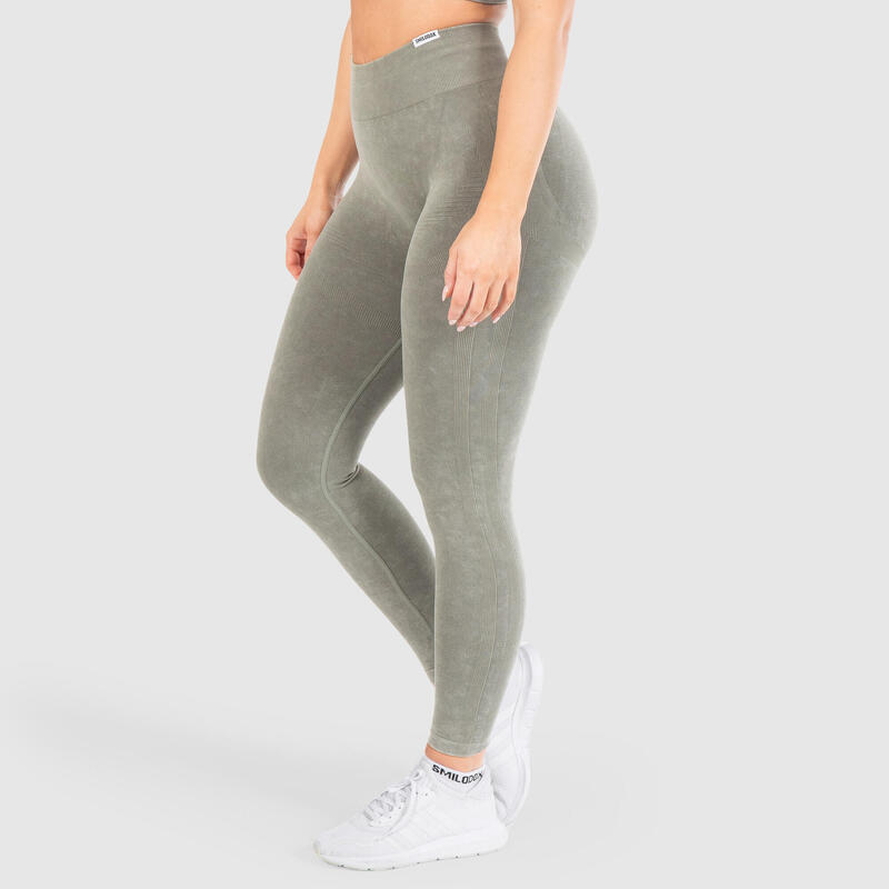 Damen Leggings Batik Scrunch Olive für Sport & Freizeit