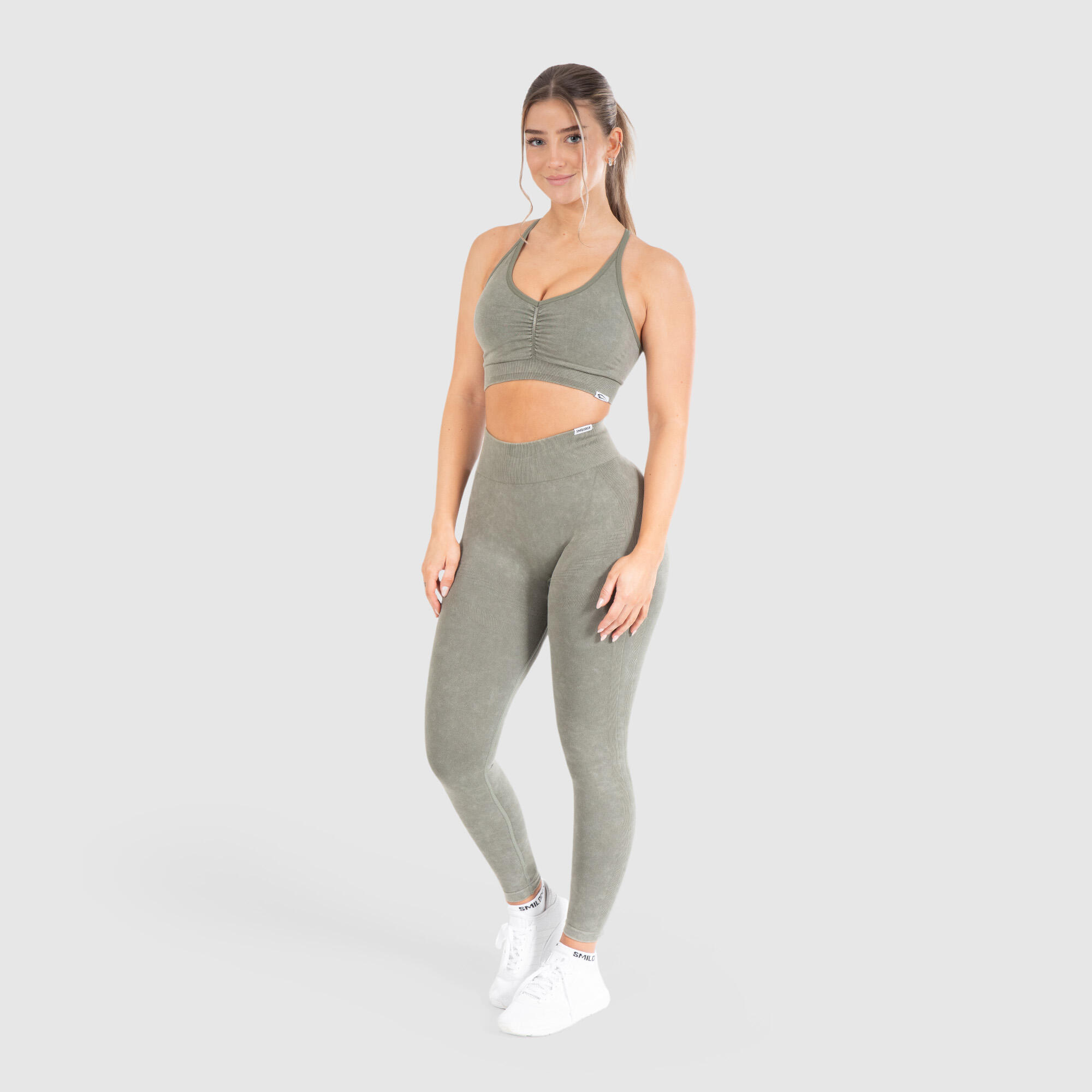 Damen Sport BH Batik Scrunch Olive 3/6
