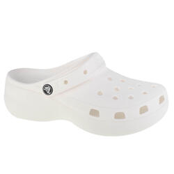 Chanclas Crocs Classic Platform Clog W, Blanco, Mujer