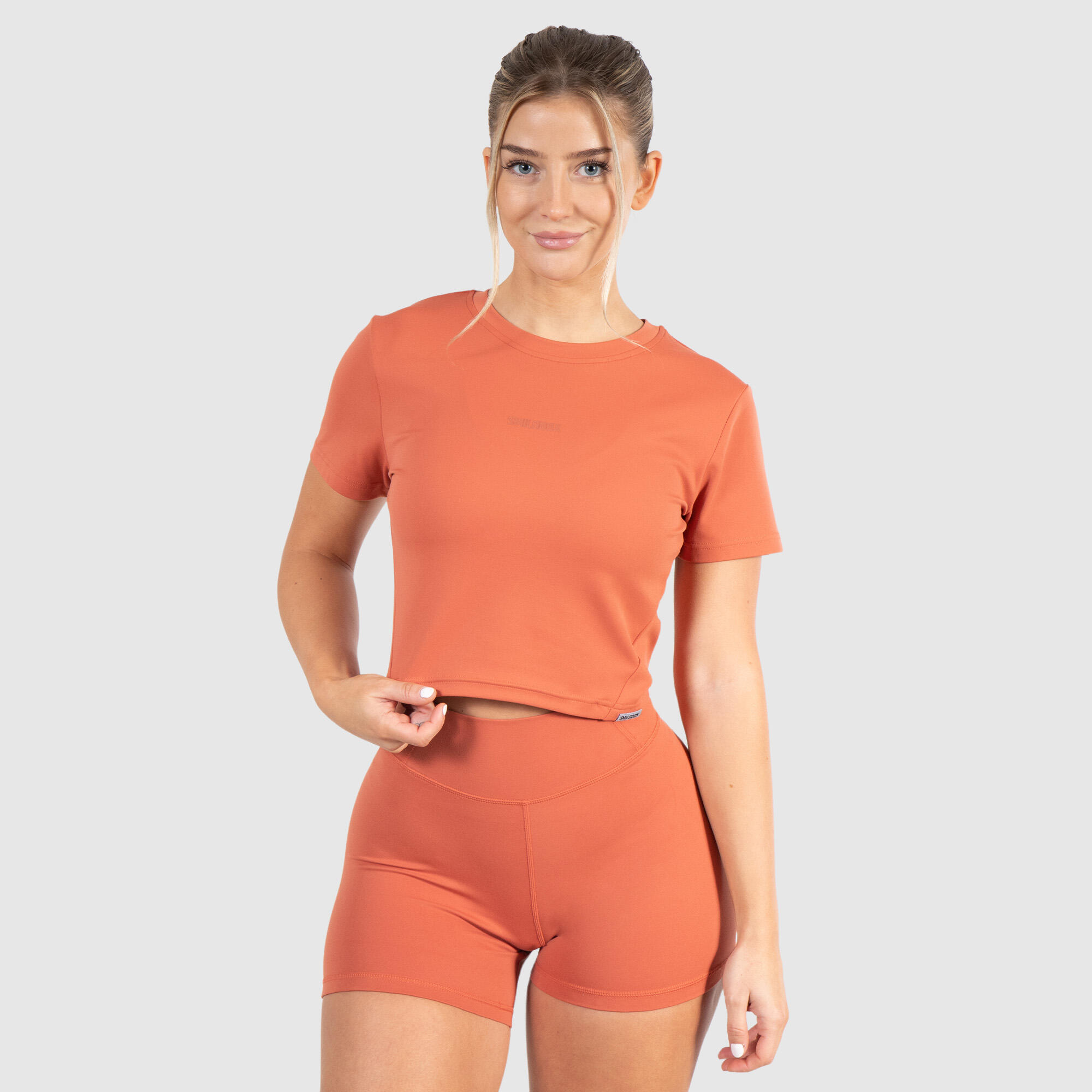 SMILODOX Damen Crop T-Shirt Advance Pro Terakotta