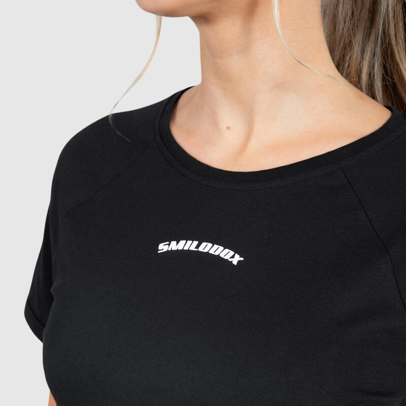 Damen Crop T-Shirt Nalani Schwarz für Sport & Freizeit